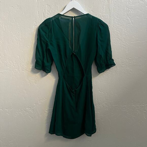 EUC $198 Reformtion Brielle Mini Dress Emerald Green - Picture 4 of 6